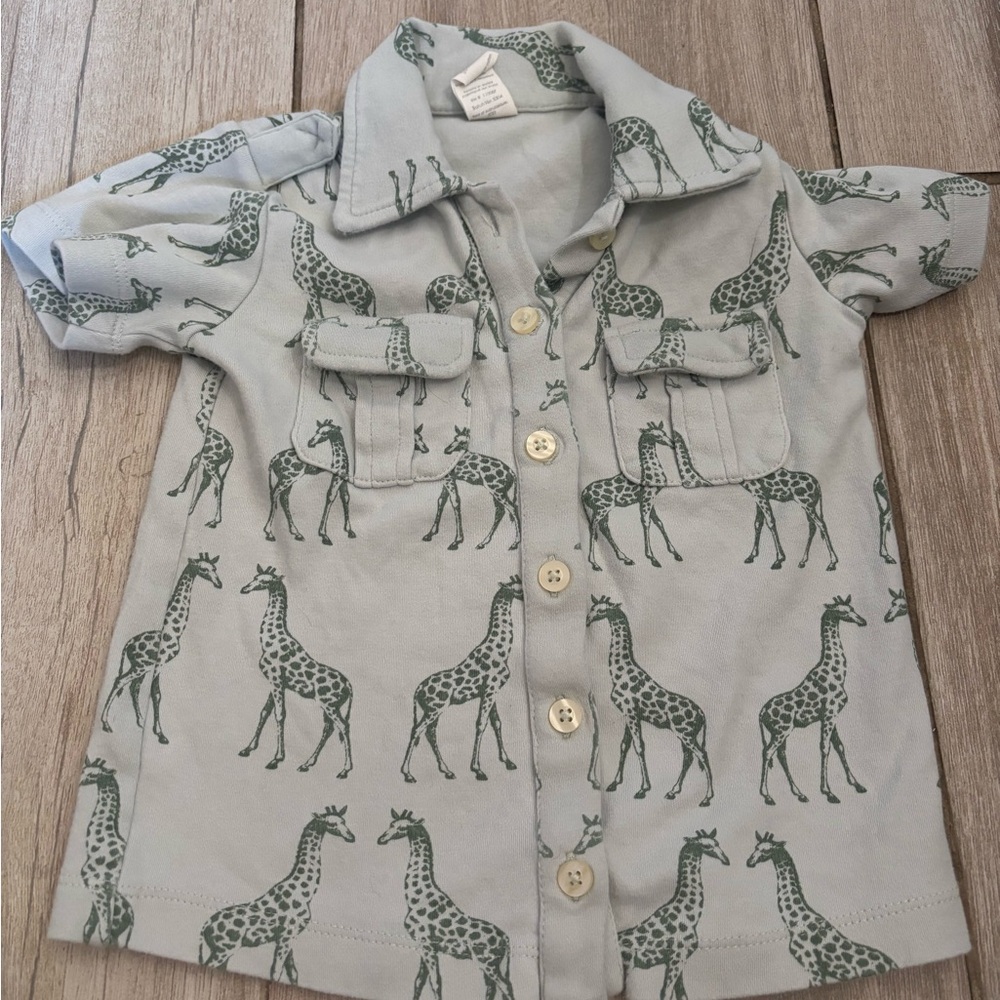 Kate Quinn giraffe button down shirt